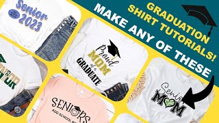 Cricut Graduation Shirt Tutorial Easily Customize Year amp Colors [upl. by Gierc]