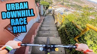 CRAZY URBAN MTB DOWNHILL TRACK  FULL RACE RUN [upl. by Berstine]