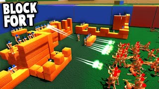 The HUGE BLOCK FORT Epic Battles Wooden Battles Gameplay [upl. by Anneuq]