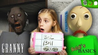 Baldis Basics at Grannys Homeschool  Granny Horror Game and Baldis Basics in REAL LIFE COMBINED [upl. by Wixted]