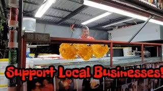 Bacalaos Gigantes Giant cod fish fritters at Poblado de Boquerón Puerto Rico Support Local [upl. by Iliam793]