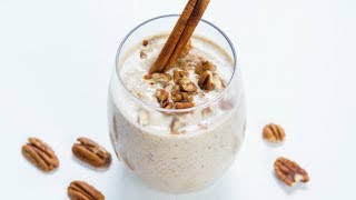 Cinnamon Pecan amp Banana Milk Shake  Health Vegan Fall Treat Recipe [upl. by Rolyab]