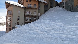 Green LINK from Tignes 2100 to Chaudannes lift called CENTRE  SLOPE AT THE END  Apr 2023 [upl. by Lac254]