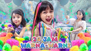 24 JAM DI DUNIA WARNA WARNI SERU BANGET 😍 KOMPILASI VLOG 1 JAM LEIKA DAN TOMPEL MAIN WARNA [upl. by Wohlert895]