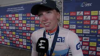 Lorena Wiebes  Interview at the finish  UEC Championships LimbourgFlanders 2024 [upl. by Land]