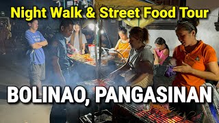 BOLINAO PANGASINAN at NIGHT  Street Food Tour  Night Walk in Bolinao  PHILIPPINES [upl. by Nilauqcaj]