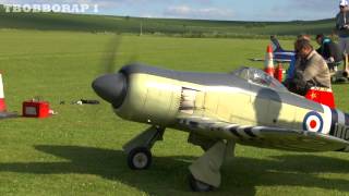 GIANT 14 SCALE RC HAWKER SEAFURY MOKI 250cc RADIAL  MICK NLMFC RC BALDOCK  2013 [upl. by Cannell]