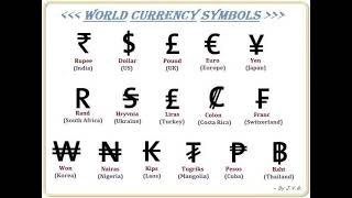 world currency 💵 symbol useful for students  currency with name [upl. by Molloy]