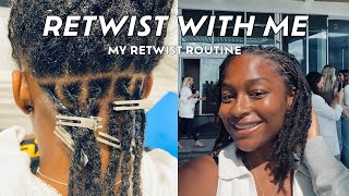 HOW TO RETWIST STARTER LOCS  Wash and retwist on locs  Retwist tutorial for beginners [upl. by Aubigny103]