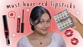 💄Top 5 affordable red lipsticks for indian dusky skintones BEST LIPSTICKS for brownskin trending [upl. by Anders217]