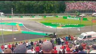 Incidente Crash Marcus Ericsson Monza 2018 [upl. by Aelem]