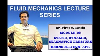 MODULE 16 Bernoulli Equation Static Pressure Dynamic Pressure Stagnation Pressure and Free Jet [upl. by Haissem456]