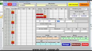 Personalverwaltung mit Excel Zeit erfassen berechnen auswertenavi [upl. by Enoch158]