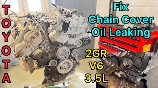 2GR 35L Engine Fix Timing Chain Cover Oil Leaking Of Toyota Aurion [upl. by Eidualc830]