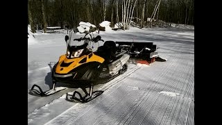 2015 Skidoo Skandic 900 ACE SWT  Grooming XC Ski Trails with a Ginzu [upl. by Rudelson]