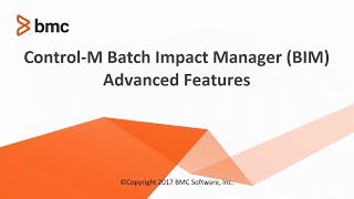 ControlM Batch Impact Manager BIM  Advanced Features [upl. by Oliric403]