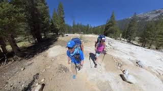 JMT Day 1  Tuolumne Meadows to Upper Lyell Canyon [upl. by Enived]