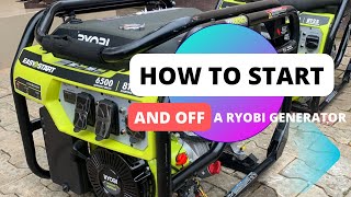 HOW TO START AND OFF RYOBI GENERATOR generator ryobi ryobiultrapower repair [upl. by Yroj]