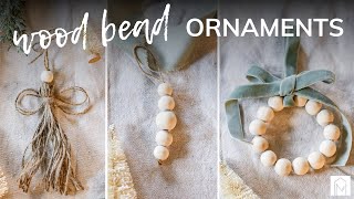 Easy Wood Bead Christmas Ornaments [upl. by Carrick19]