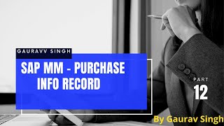 SAP MM in hindi  sap mm module Class   Purchase Info Record in sap hindi version [upl. by Anaitit]