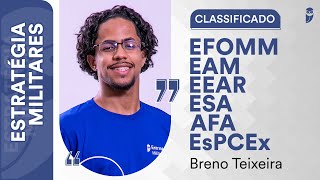 Bate papo com o Classificado na EFOMM EAM EEAR ESA AFA e EsPCEx  Breno Teixeira [upl. by Seroka]