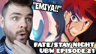 EMIYA IS CRAZY  FATESTAY NIGHT  UNLIMITED BLADE WORKS  EPISODE 21  NEW ANIME FAN REACTION [upl. by Aicyle]