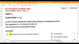 Cambridge KET 4 Listening Test 2 Full [upl. by Arrad]
