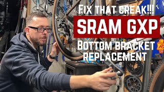 How to fix bottom bracket creak  SRAM GXP replacement bike cycling gravelbike roadbike [upl. by Zzaj967]