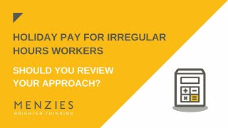 Holiday Pay for Irregular Hours Workers [upl. by Atileda424]