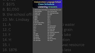 Globetrotters Language School I Class Schedule Listening answers  IELTS  YT Shorts [upl. by Sitra370]