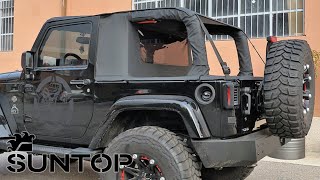 Suntop Ultimate U2 CARGO fitting TUTORIAL  Soft Top for Jeep Wrangler JK 2 Doors [upl. by Aivul]