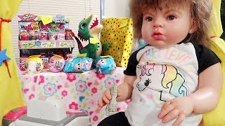 Reborn Baby Doll Goes Shopping for Toys Reborn Toddler Role Play [upl. by Oralla]