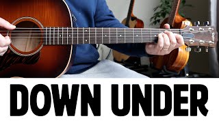 Down Under  Men at Work  Fingerstyle Guitar Tutorial with Tabs [upl. by Acirtap132]