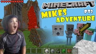 Mikes Minecraft Adventure pt 2 The Lava Seed  w Face  Scare Cam 5 Year Old iOS Gameplay [upl. by Kilar]