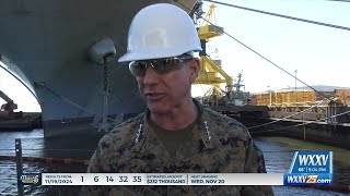 Commandant of the US Marines visits HII Ingalls Shipbuilding [upl. by Eidok452]