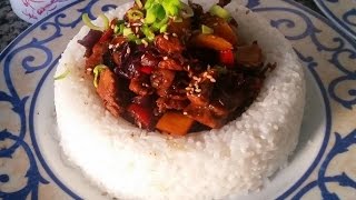 في 20 دقيقة وجبة صحية و لذييييذة ارز بالخضار و الدجاج مع صلصة الترياكيteriyaki chicken [upl. by Ettenirt]