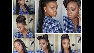 Styling Box Braids 7 Ways  Protective Styles [upl. by Effy711]