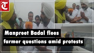 Punjab bypoll Farmers corner Manpreet Badal he escapes in his SUV with unanswered questions [upl. by Sedgewinn]