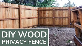 DIY Wood Privacy Fence  Easy Step by Step Tutorial for Beginners and DIYers [upl. by Zarger]