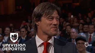 Matías Almeyda reveló sus quottatuajesquot desconocidos en el Balón de Oro [upl. by Nylanej]