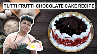 HOW TO MAKE TUTTI FRUTTI CHOCOLATE CAKE  FULL TUTORIAL [upl. by Aimej]