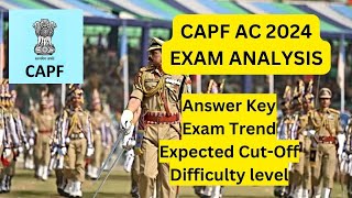 CAPF AC 2024 Complete Exam Analysis I Answer Key I Expected CutOff I SHARAD MUDGAL amp AKASH RANDEV [upl. by Eahcim]