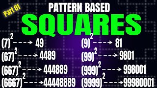 Pattern based square 01 shorttrick in hindi  square kaise nikale  patterns in square numbers [upl. by Ammadis]