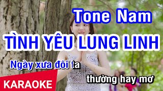 KARAOKE Tình Yêu Lung Linh Tone Nam  Nhan KTV [upl. by Ahswat]