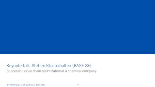 Steffen Klosterhalfen  Successful Value Chain Optimization at a Chemical Company [upl. by Harday641]