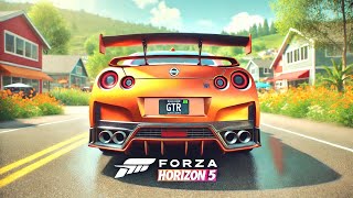 The Ultimate Nissan GTR Forza Horizon 5  Steering Wheel Realistic Driving Gameplay [upl. by Dnalyr]