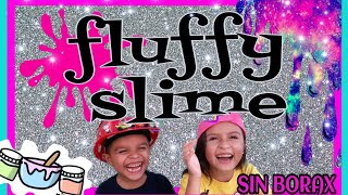 FLUFFY SLIME 💗💙💜 SIN BORAX 💜💙💗 RECETA SUPER FACIL [upl. by Incrocci]