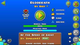 Geometry Dash Bloodbath 100 Extreme Demon Showcase [upl. by Huldah586]