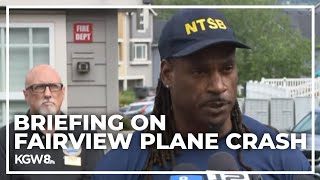 NTSB law enforcement county city officials give update on Fairview plane crash [upl. by Fortna]