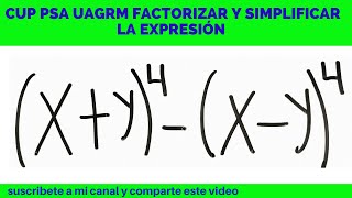 CUP PSA UAGRM DIFERENCIA DE CUADRADOS Y PRODUCTOS NOTABLES O IDENTIDADES NOTABLES [upl. by Savory]